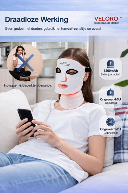 Veloro™ LED LumiMask    💎Verminder Rimpels, Acne & Huidproblemen met LED Lichttherapie 💎