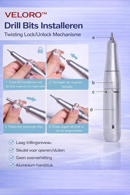 Veloro™ NailPro Elite – 45000RPM Professionele High-Speed Nagelfrees