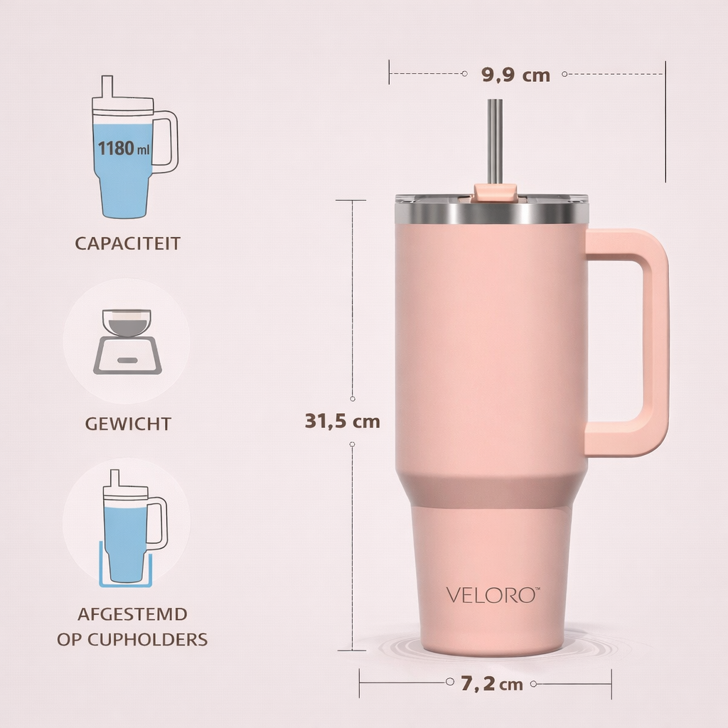 Veloro™ Thermo Tumbler met handvat