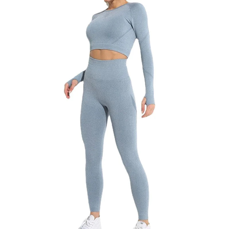 Veloro™ SculptFit Seamless Set – High Waist Push-Up Yoga & Fitness Broek voor Dames