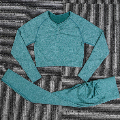 Veloro™ SculptFit Seamless Set – High Waist Push-Up Yoga & Fitness Broek voor Dames