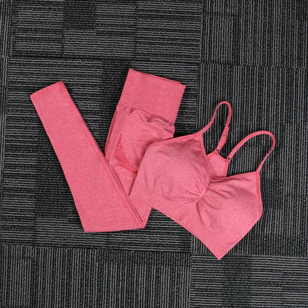 Veloro™ SculptFit Seamless Set – High Waist Push-Up Yoga & Fitness Broek voor Dames